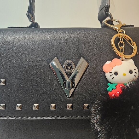 Valentino Orlandi Black Crossbody Bag w/ Wallet NWT Includes cute Bag charm - Picture 4 of 11